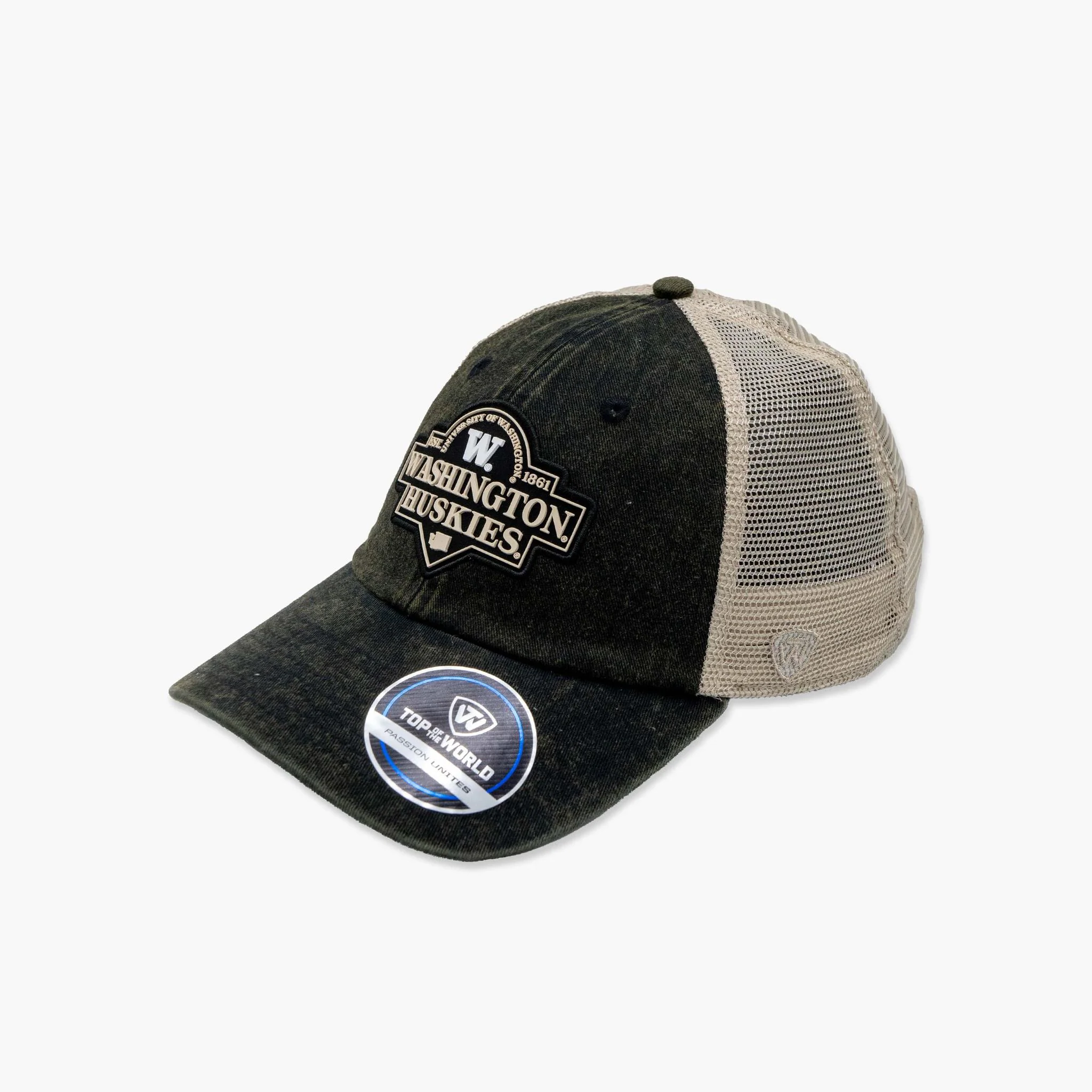 Washington Huskies State Badge Unstructured Trucker Hat - Image 2