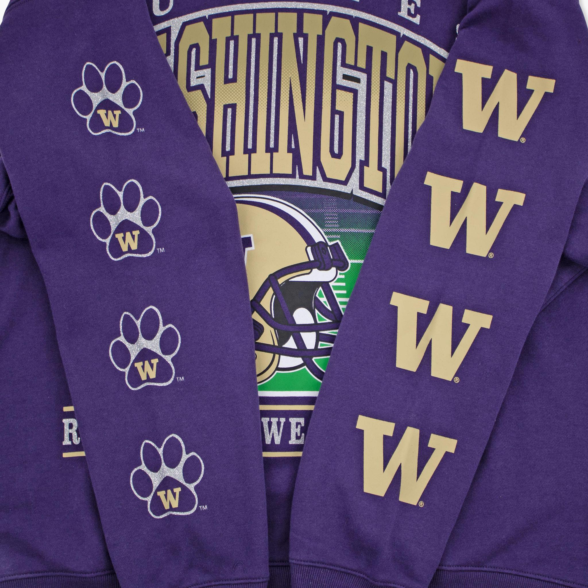 Washington Huskies Women's Go Big Glitter Oversized Crewneck - Image 3