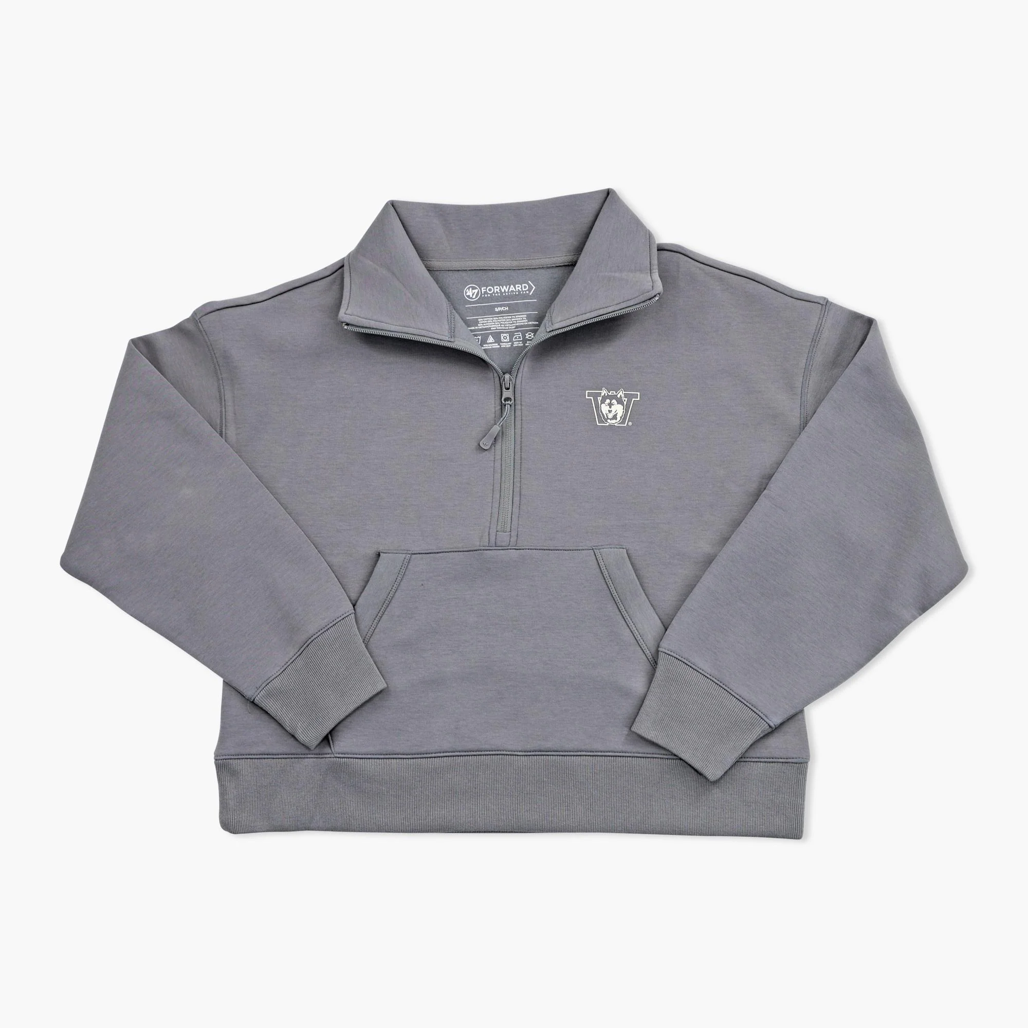 Washington Huskies Women's Shadow Grey Active 1/2 Zip Pullover Jacket