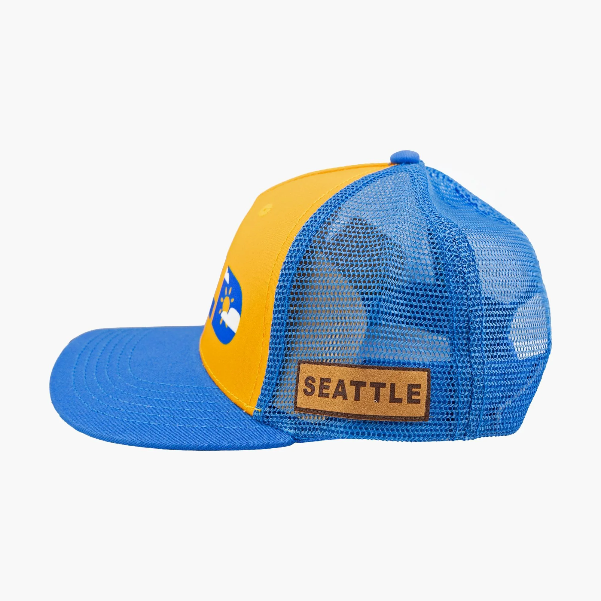 Wild Child Gold/Cobalt Seattle Youth Trucker Hat - Image 2