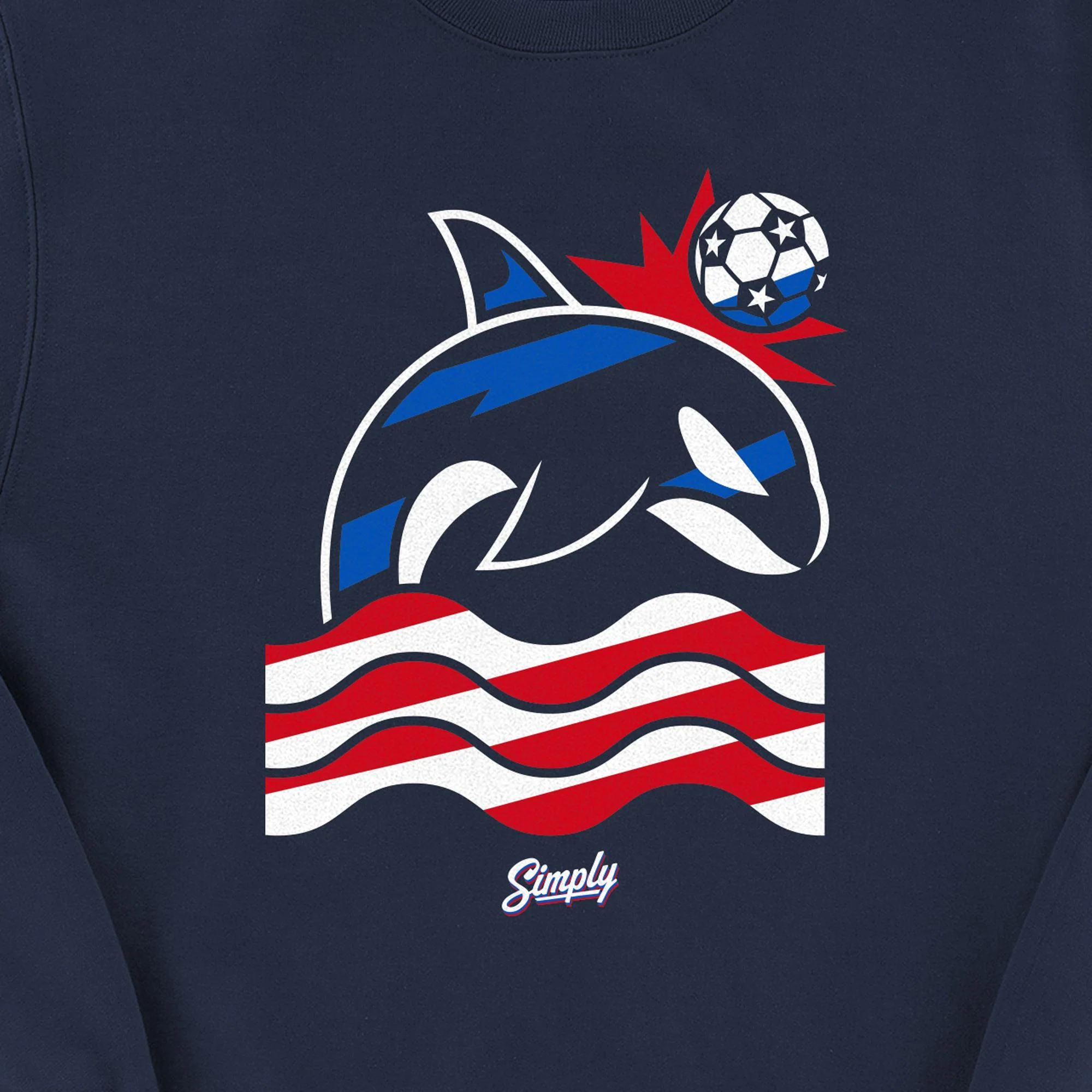 Wild Whale Stars and Stripes Navy Crewneck - Image 2